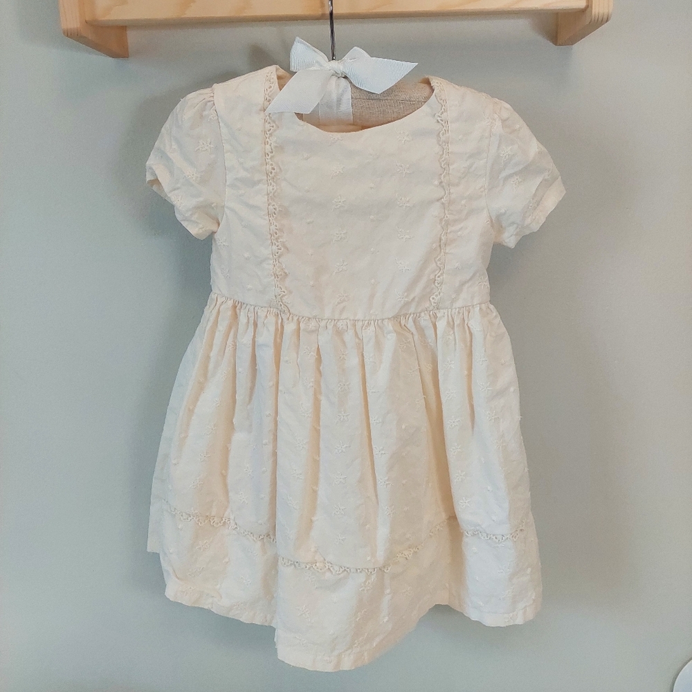 Baby B’Gosh Cream Swiss Dot Embroidered Dress 24M | Vintage Lace Spring Summer
